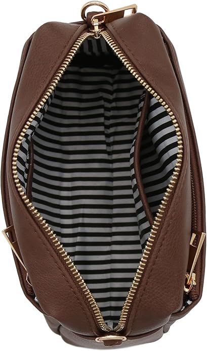 FashionPuzzle Triple Zip Small Crossbody Bag