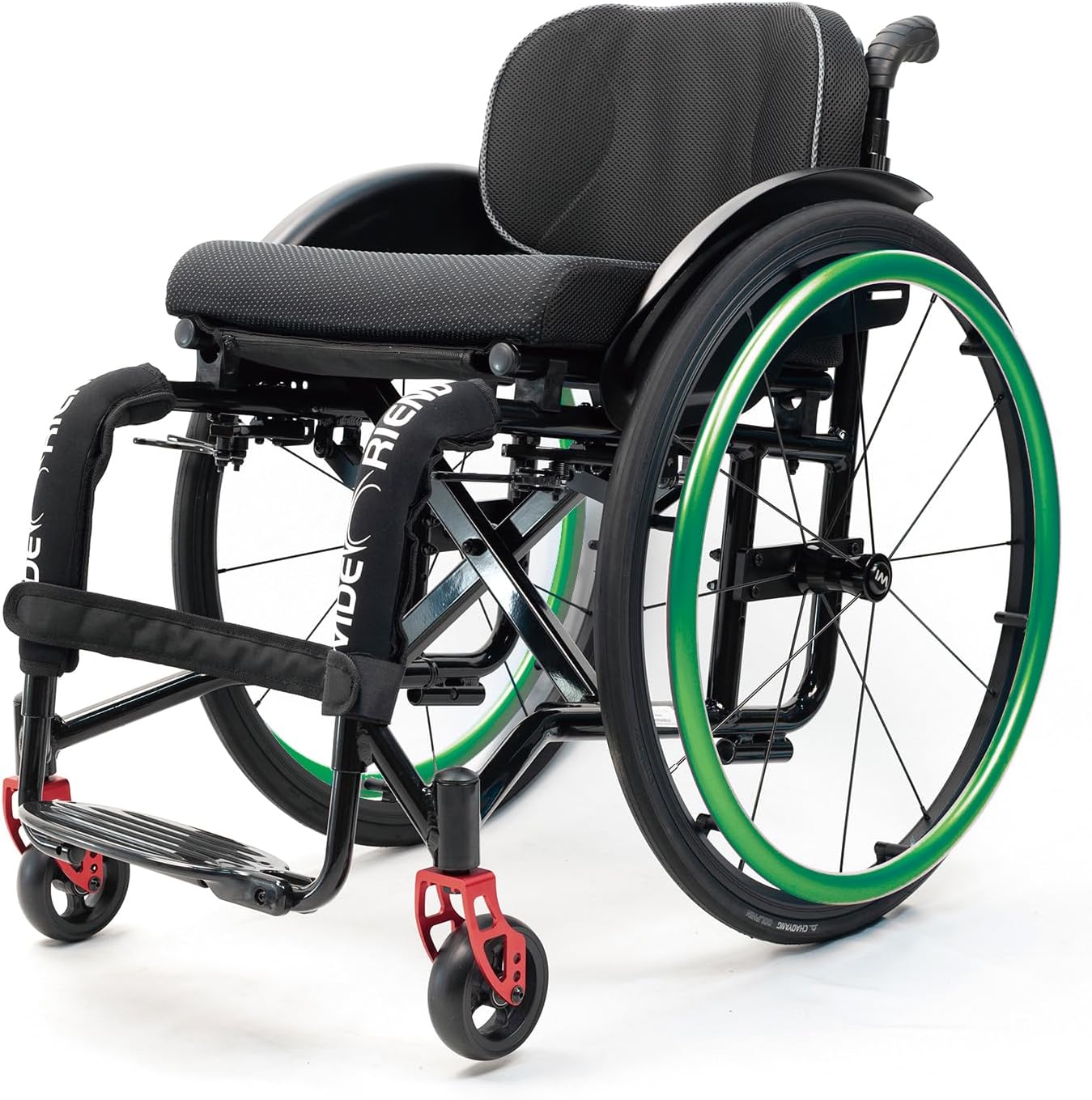 Lightweight Folding Sport Wheelchairs for Adults, Portable All Terrain Travel Mobility Wheelchair with Adjustable Seat, Self-Propelled Elderly Transfer Wheel Chair for Active Daily Use,Green-39/15.3in