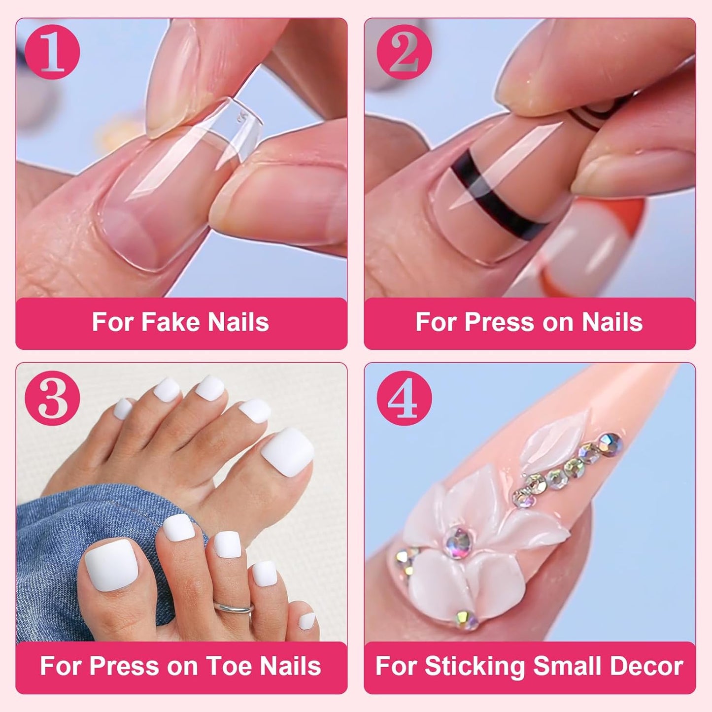 Makartt Super Strong Nail Glue for Press ons: Acrylic Nail Tips-Fake Nails-Salon Quality, Brush On, Quick Dry, Easy Application Durable & Long-Lasting Fast Glue False Nails