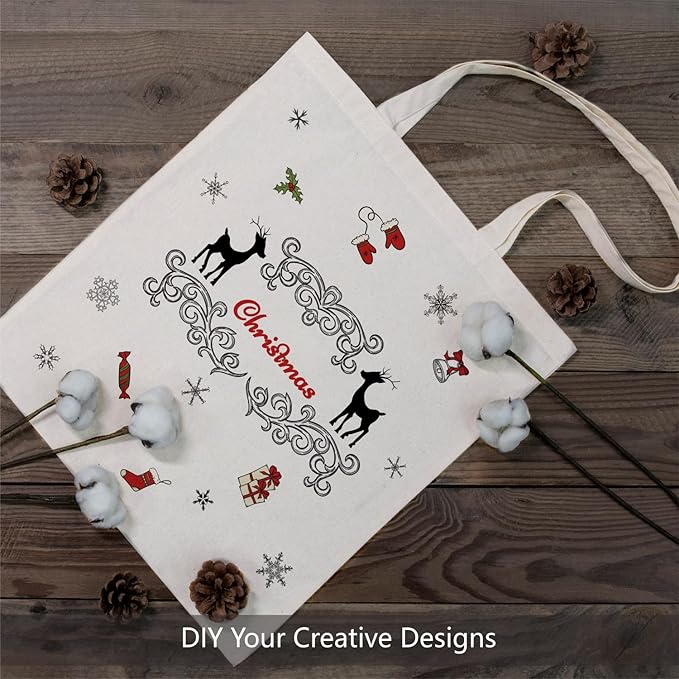 TOPDesign 1-Pack Economical Cotton Tote Bag, Lightweight Medium Reusable Grocery Shopping Cloth Bag, Suitable for DIY, Advertising, Promotion, Gift, Activity
