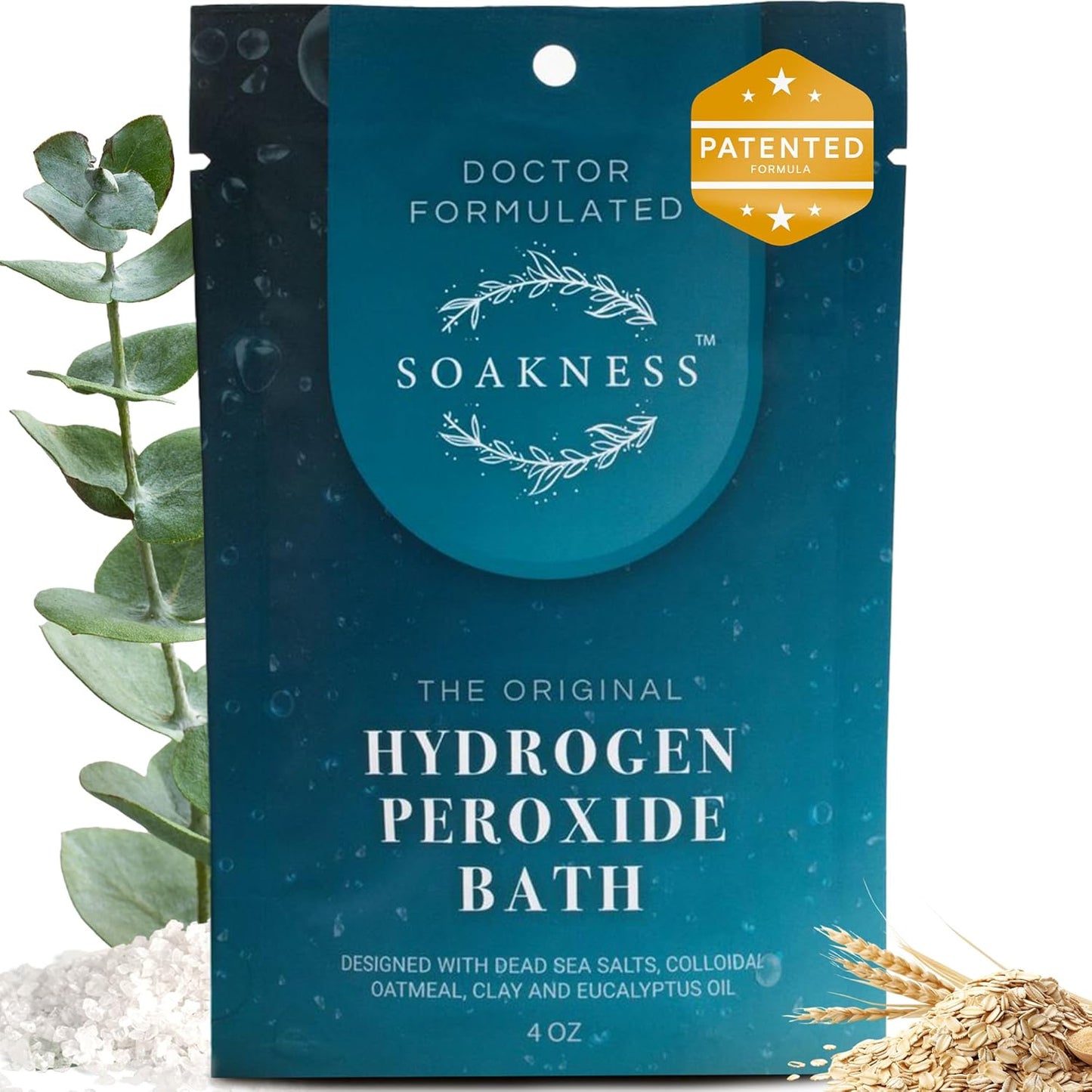 Hydrogen Peroxide Epsom Salt Bath Soak - USA-Made â Patented Bath Salts, Muscle Recovery, & Skin Detoxification â Magnesium Salts for Bathing - Doctor Formulated Pure Epsom Salt (1-Pack)