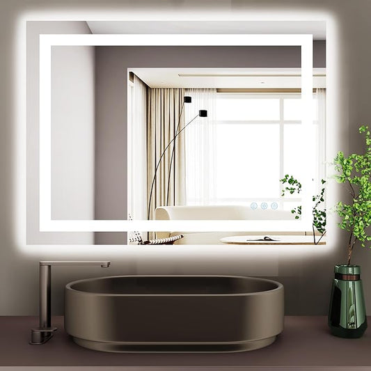 Backlit Mirror Bathroom 24x32 inch,Light up Vanity Mirror,Anti-Fog,Mirror led,UL Listed (Backlit and Front Lighted)