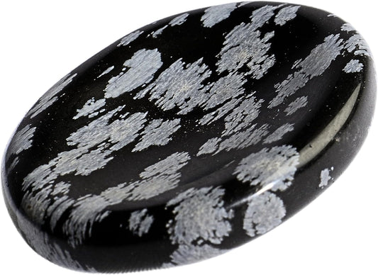 Anaya Agate Snowflake Obsidian Worry Stones Certified Crystal Thumb Worry Stone for Anguish Relaxing and Soothing Balance Stones for Meditation, Stress Relief Crystals and Healing Stones for Men Women