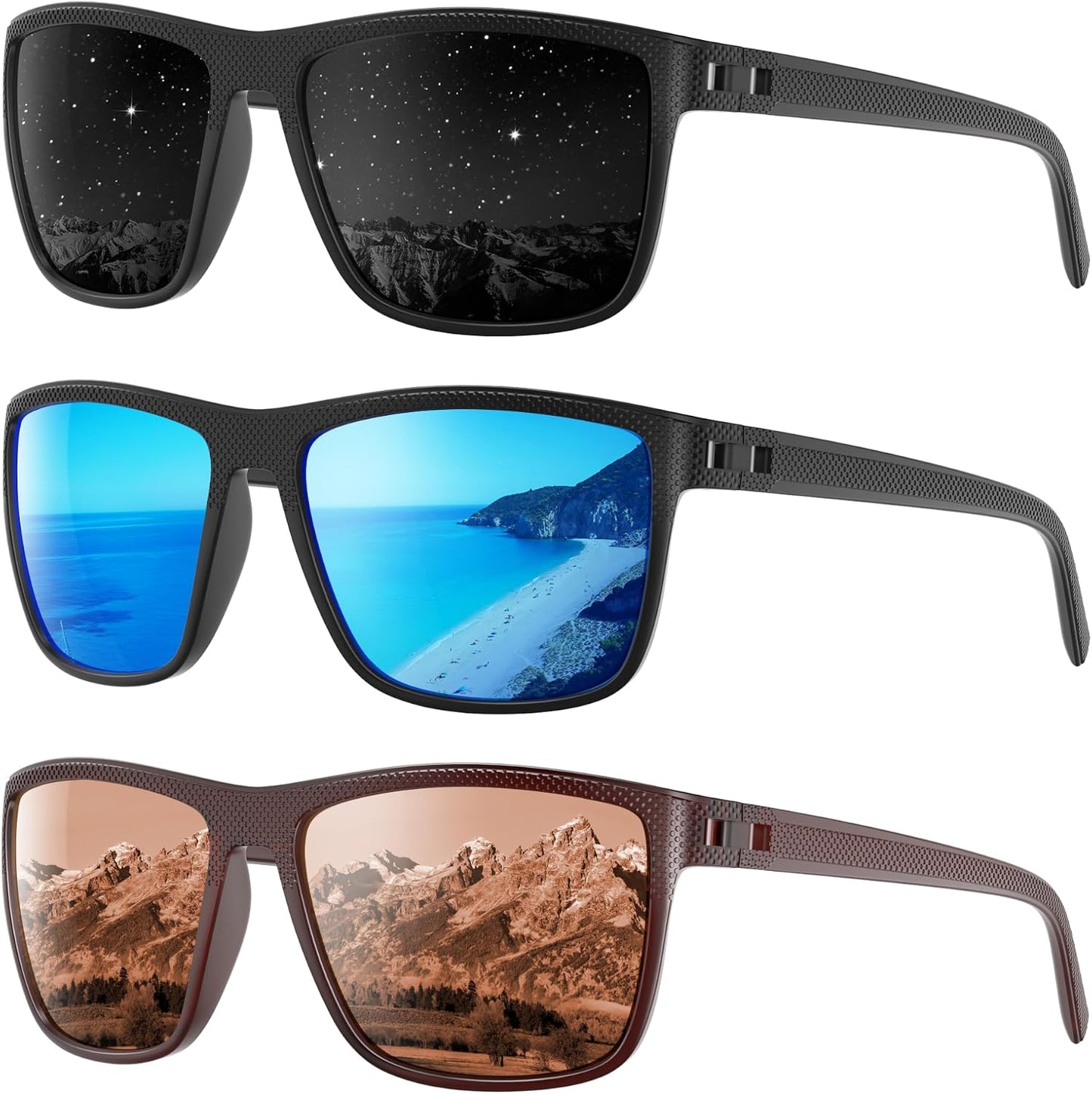 Polarized Sunglasses Men Women, Mens Sunglasses Lightweight UV Sun Glasses for Fishing Driving Golf