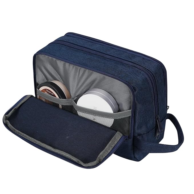 Toiletry Bag for Men Hanging Dopp Kit Water Resistant Shaving Bag Small Toiletry Bag for Traveling (Denim Pure Navy Blue)
