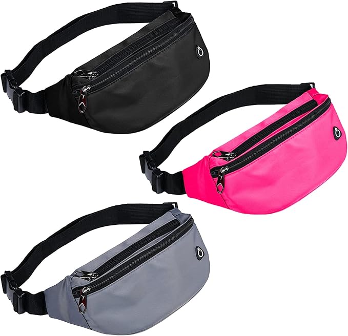Fanny Packs for Men and Women, Waterproof Sports Waist Pack Bag for Travel Hiking Running Hands-free