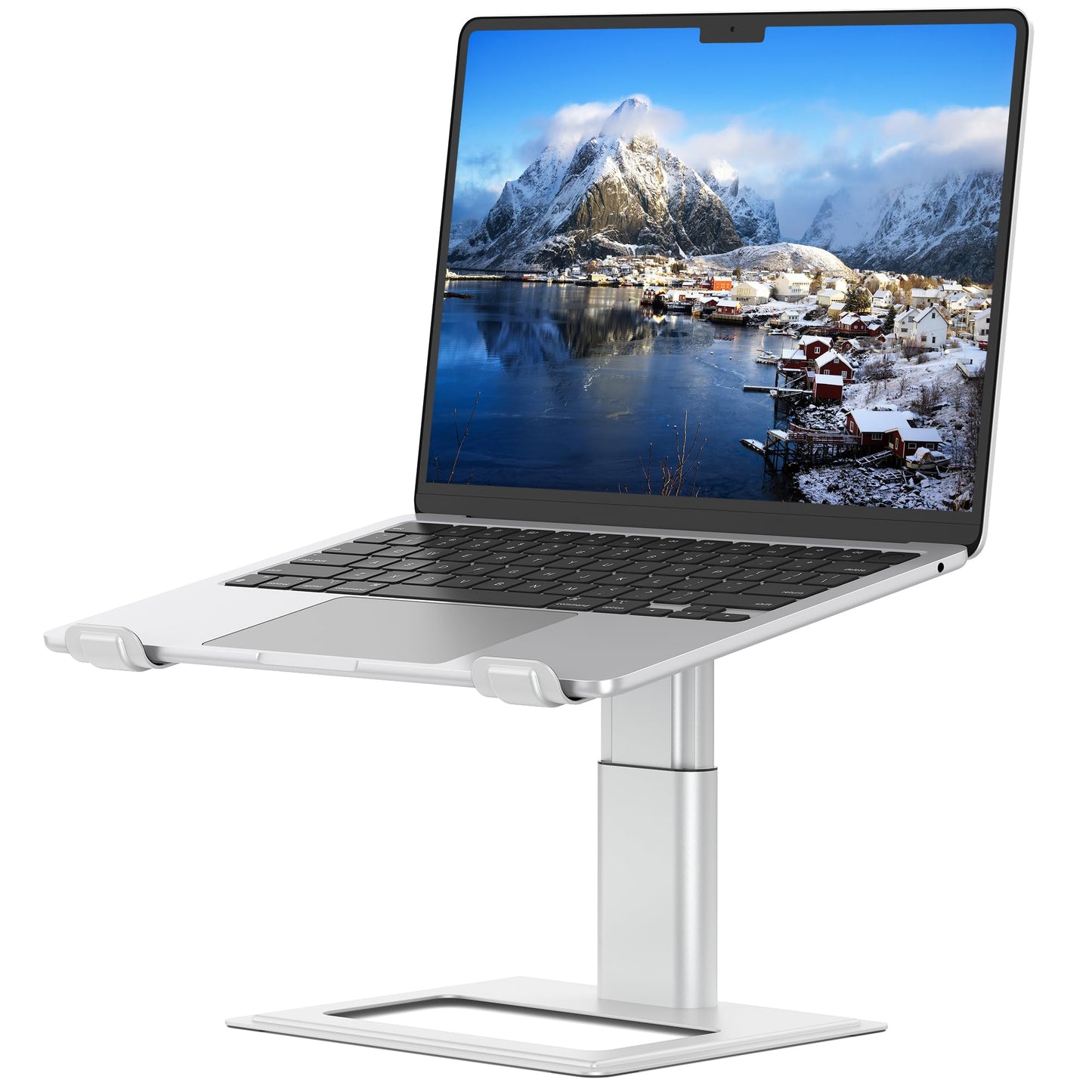 SOUNDANCE Adjustable Laptop Stand for Desk, Computer Stand, Ergonomic Laptop Riser Holder Compatible with 10 to 17.3 Inches Notebook PC Computer, Aluminum Silver