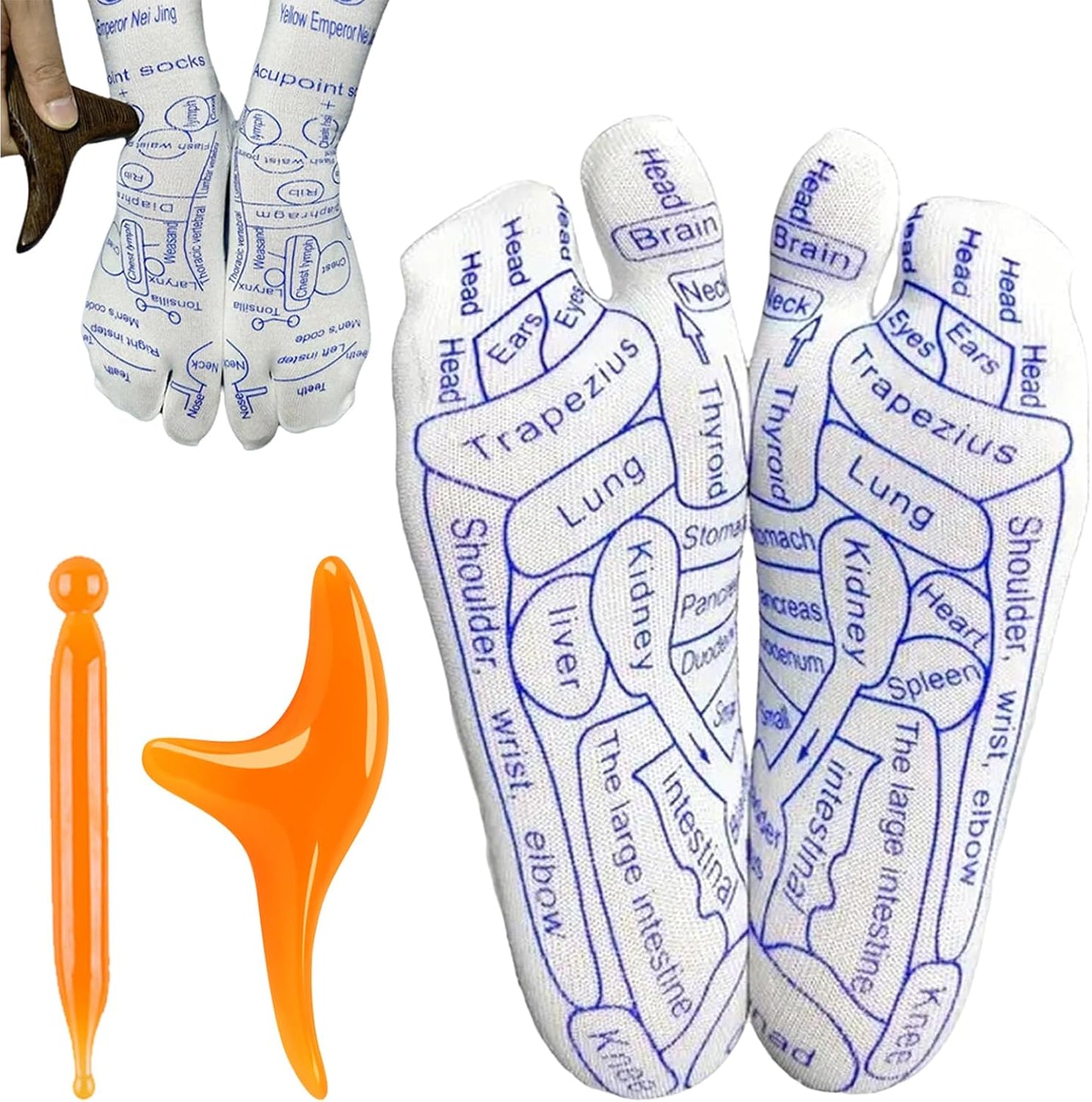 Acupressure Reflexology Foot Massage Socks, Reflexology Socks with Trigger Point Massage Tool, Serenity Steps Reflexology Socks Set, Foot Pain Relief Socks Men Women (Women,2 Pairs)
