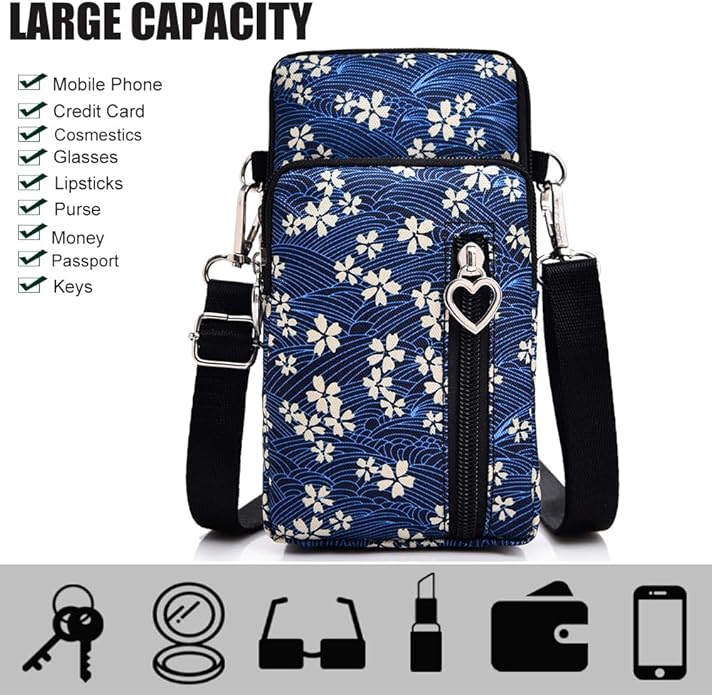 JANKS Small Crossbody Bag for Women - Mini Phone Purses with Crossbody Strap and Wallet - Nylon Arm Bag