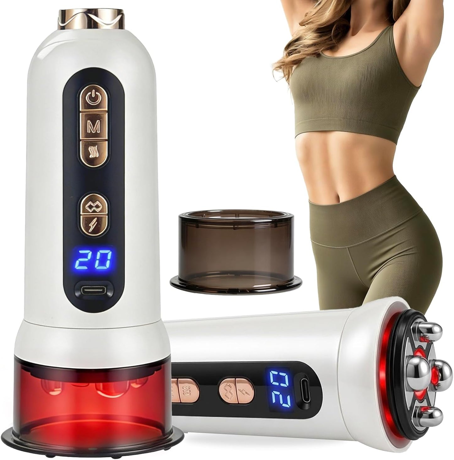 5-in-1 Body Sculpting Machine – Gua Sha & Cupping Vacuum Massage Device, Lymphatic Drainage Massage, Anti-Cellulite Tool & Skin Firming Care for Face, Belly, Arms, Legs, Waist & Love Handles