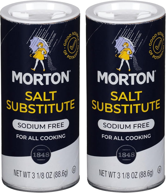 Morton Salt Substitute, Sodium Free, Salt Substitutes with No Sodium, 3.125oz, 2 Pack
