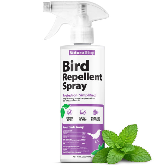 NatureStop Bird Repellent Spray â Helps Deter Birds from Outdoor Surfaces & Garden Areas, 16 oz (475mL)