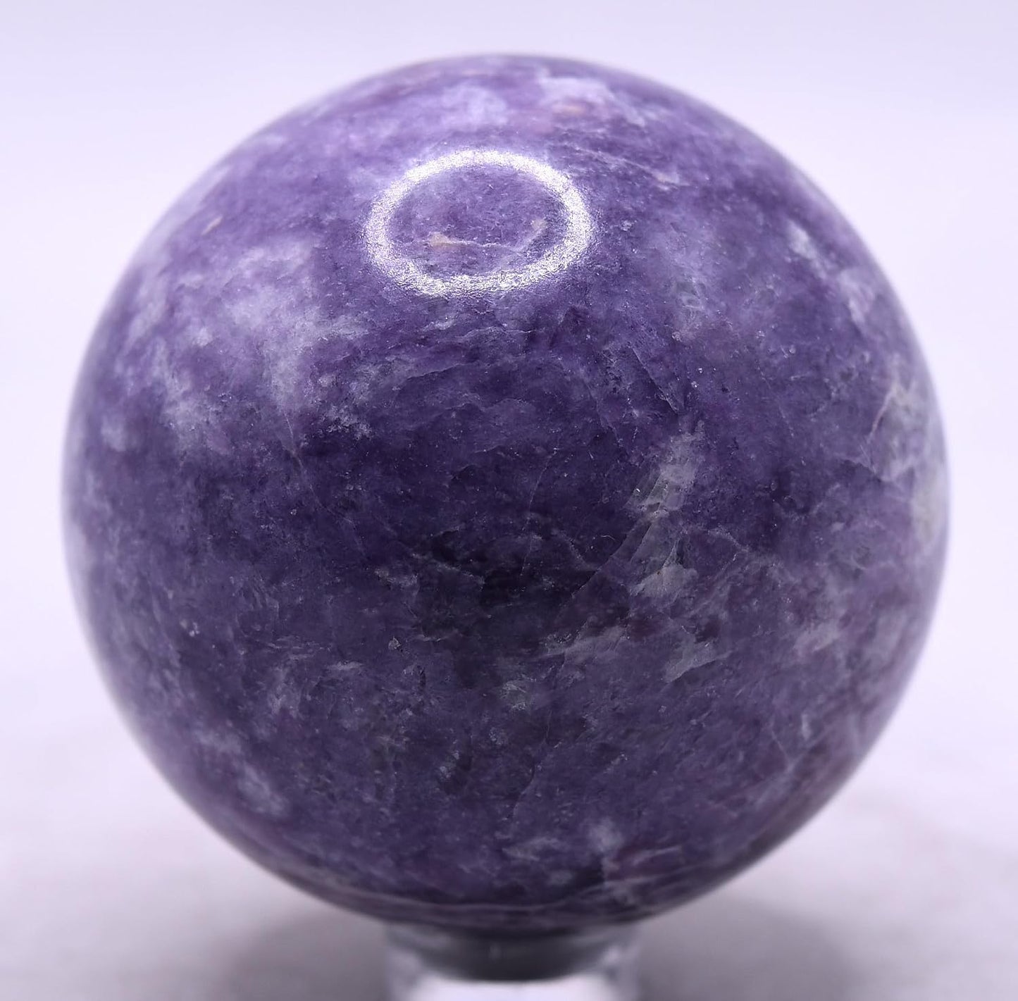 2" Purple Lilac Lepidolite Carved Sphere Polished Natural Lithia Mica Collectible Gemstone Crystal Mineral Ball - Brazil + Stand (1PC)