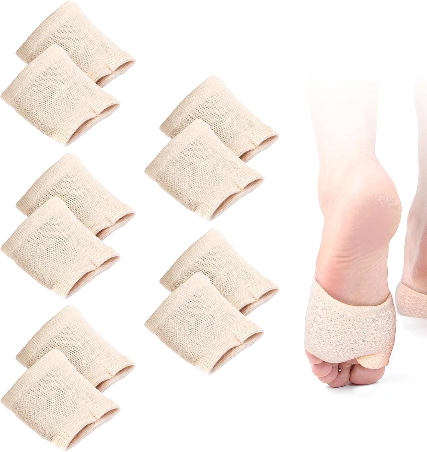 5 Pairs Open Toe Socks, Toeless Socks for Women Cotton Forefoot Topper Compatible with Open Toe Sandals
