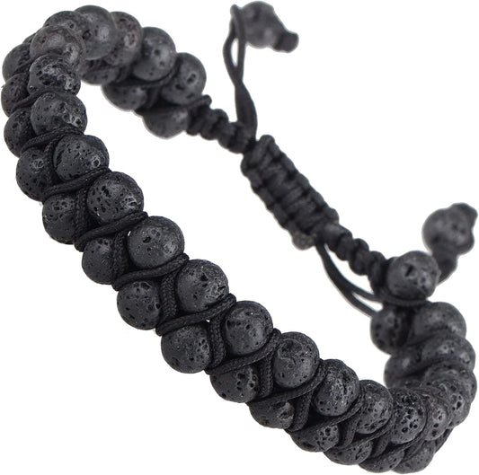 MASSIVE BEADS Double Layer Natural Chakra Healing Power Crystals Macrame Bracelet Yoga Stone Beads Gemstone Meditation Relax Anxiety Bangle for Unisex Women Men
