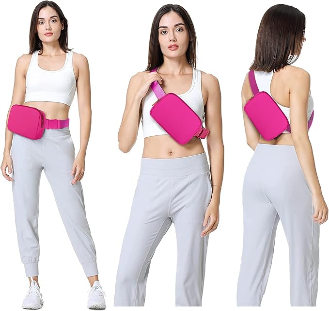 VOROLO Fanny Pack For Women And Men Crossbody Bag Belt Bag with Adjustable Strap Graduation Gifts Magenta