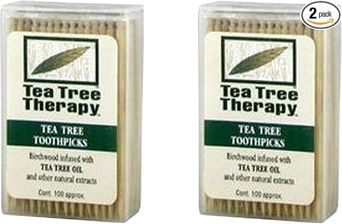 Tea Tree Therapy - Tea Tree & Menthol Toothpicks (100 Count) (2-Pack)