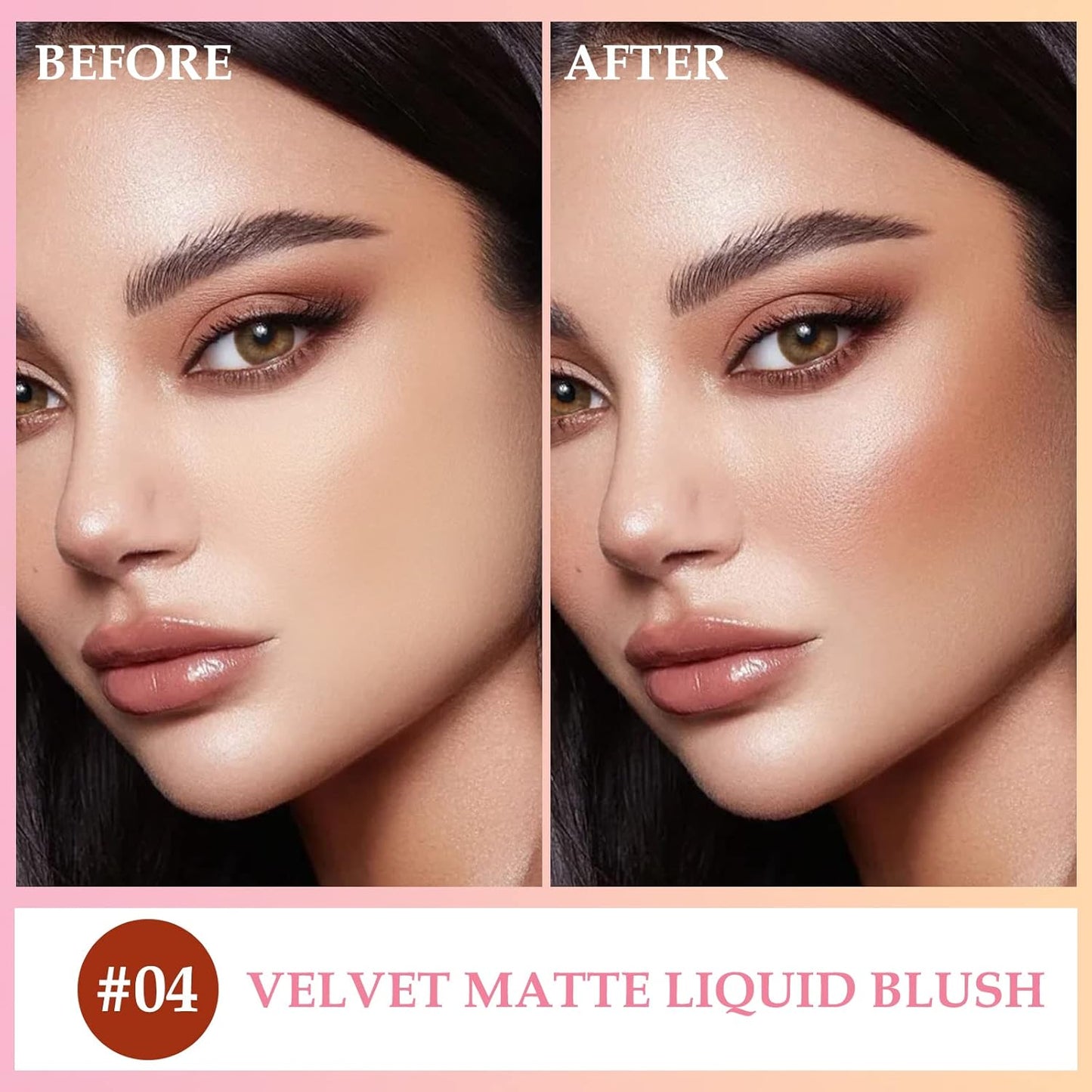 Boobeen Liquid Blush Velvet Cream Blush Makeup Matte Soft Gel Face Blush Makeup for Cheeks, Lightweight Blendable Liquid Blush Stick, Long-lasting Smooth Natural Blush Color
