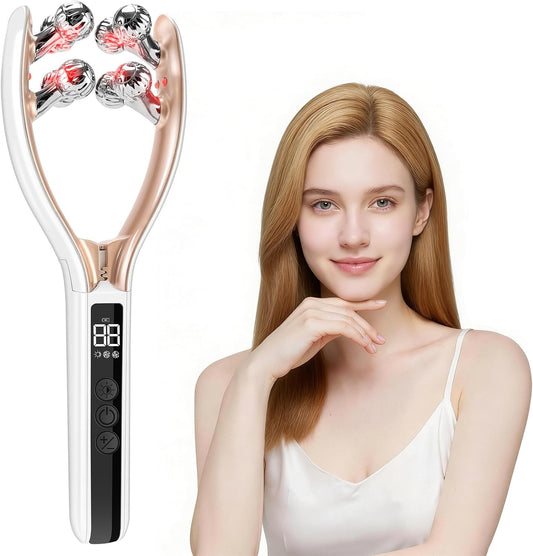 Face Massager Tool with Red Light, Face Sculpting Tool & Facial Roller for Women, Rechargeable Jawline Shaper and Neck Massager, Face Slimmer Beauty Device for Face Neck Portable Skin Care Tool