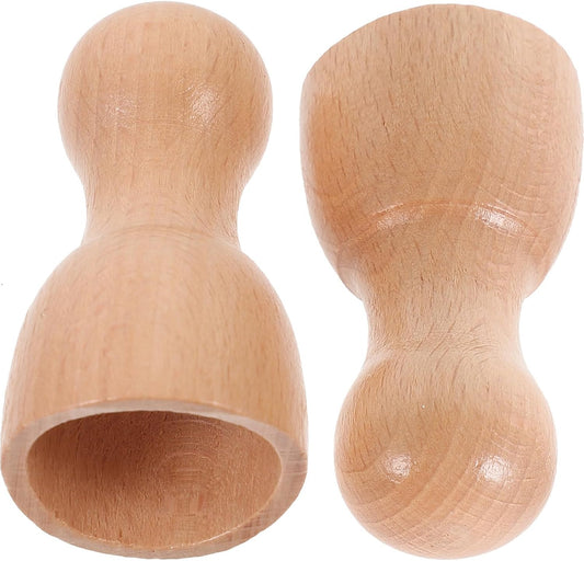 Beaupretty Small Swedish Massage Cups 2pcs Wooden Cupping Massagers for Body Face Tool Set