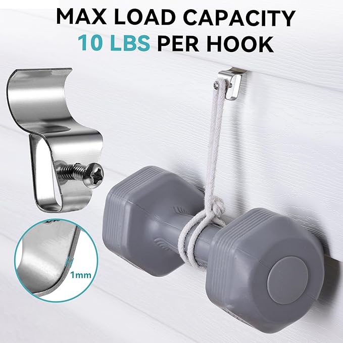 HUXOR Vinyl Siding Clips Hooks No-Hole Needed Outdoor Siding Screws Hanger for Mounting Security Camera, Artwork, Address Plaques, Pictures, Shelf, Mailbox, Wreath, Solar Powered Lights (15 Pack)