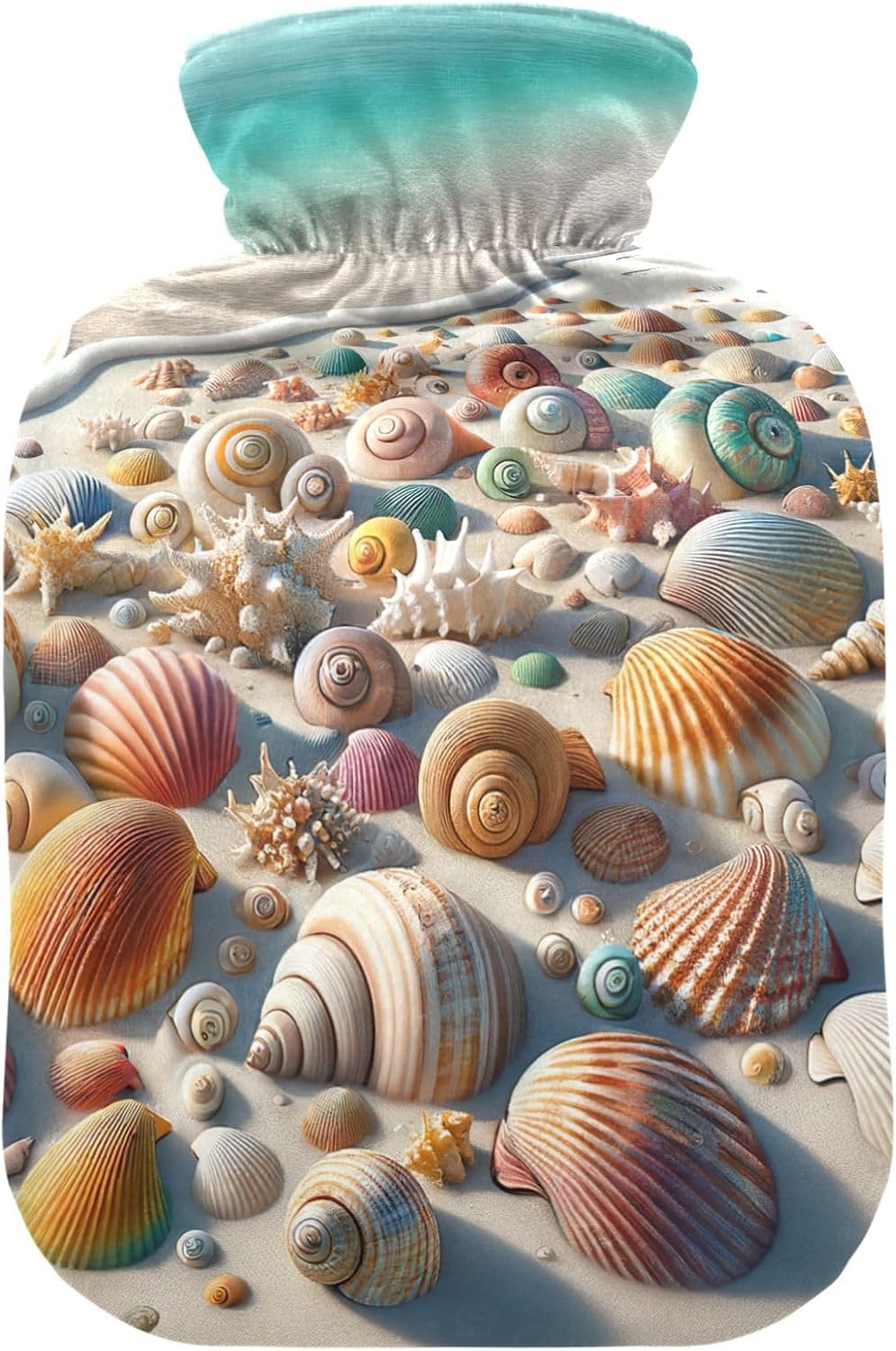 Beach Shells Hot Water Bottles with Soft Cover Warm Water Heat Bottles for Menstrual Cramps Pain Relief Small