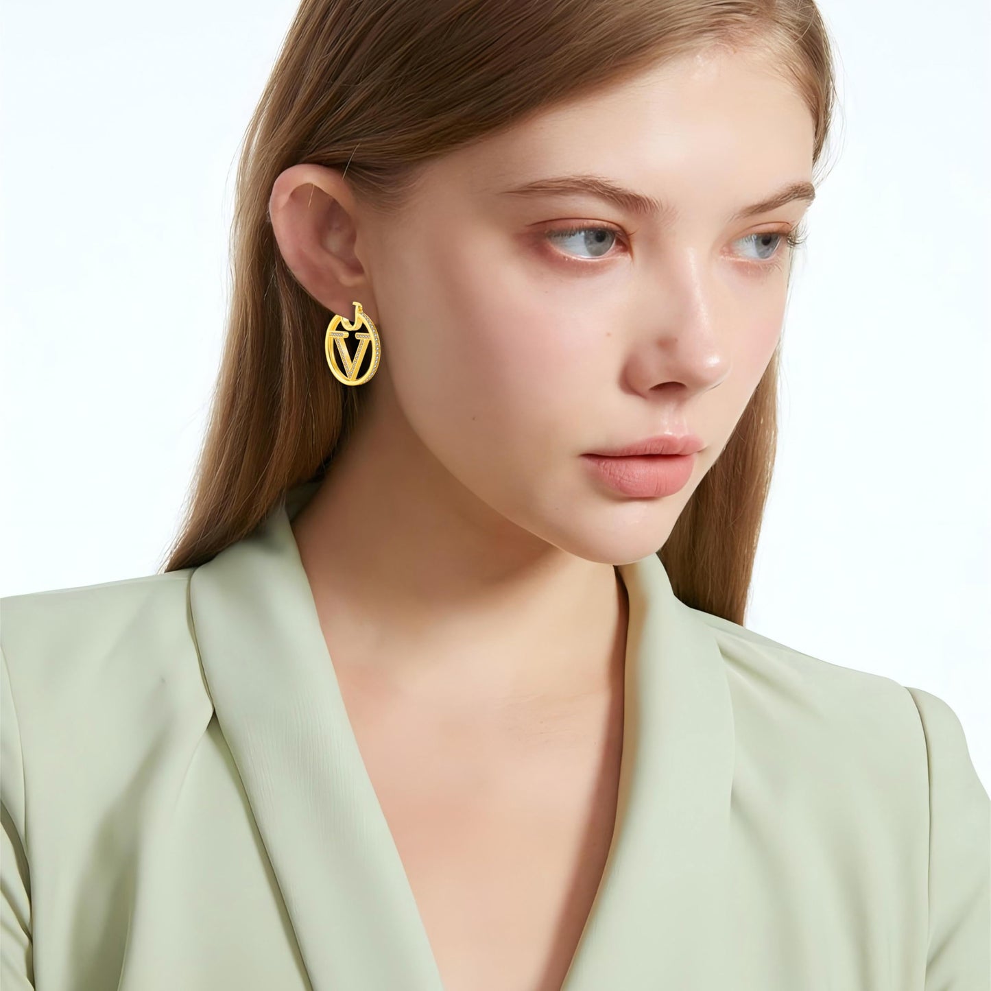 18K Gold Luxury Letter Earrings for Women and Sisters | Valentines, Birthday Gifts, Elegant Accessories for Any Occasion (Letter Earrings 2 Pair)