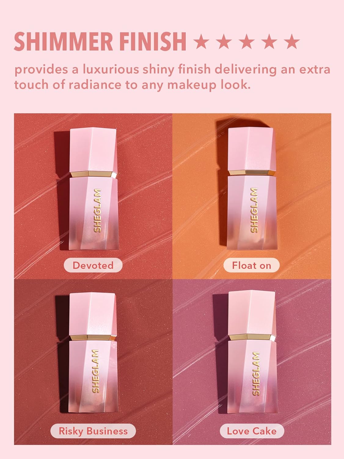 SHEGLAM Color Bloom Dayglow Liquid Blush Makeup for Cheeks Shimmer Finish - Devoted