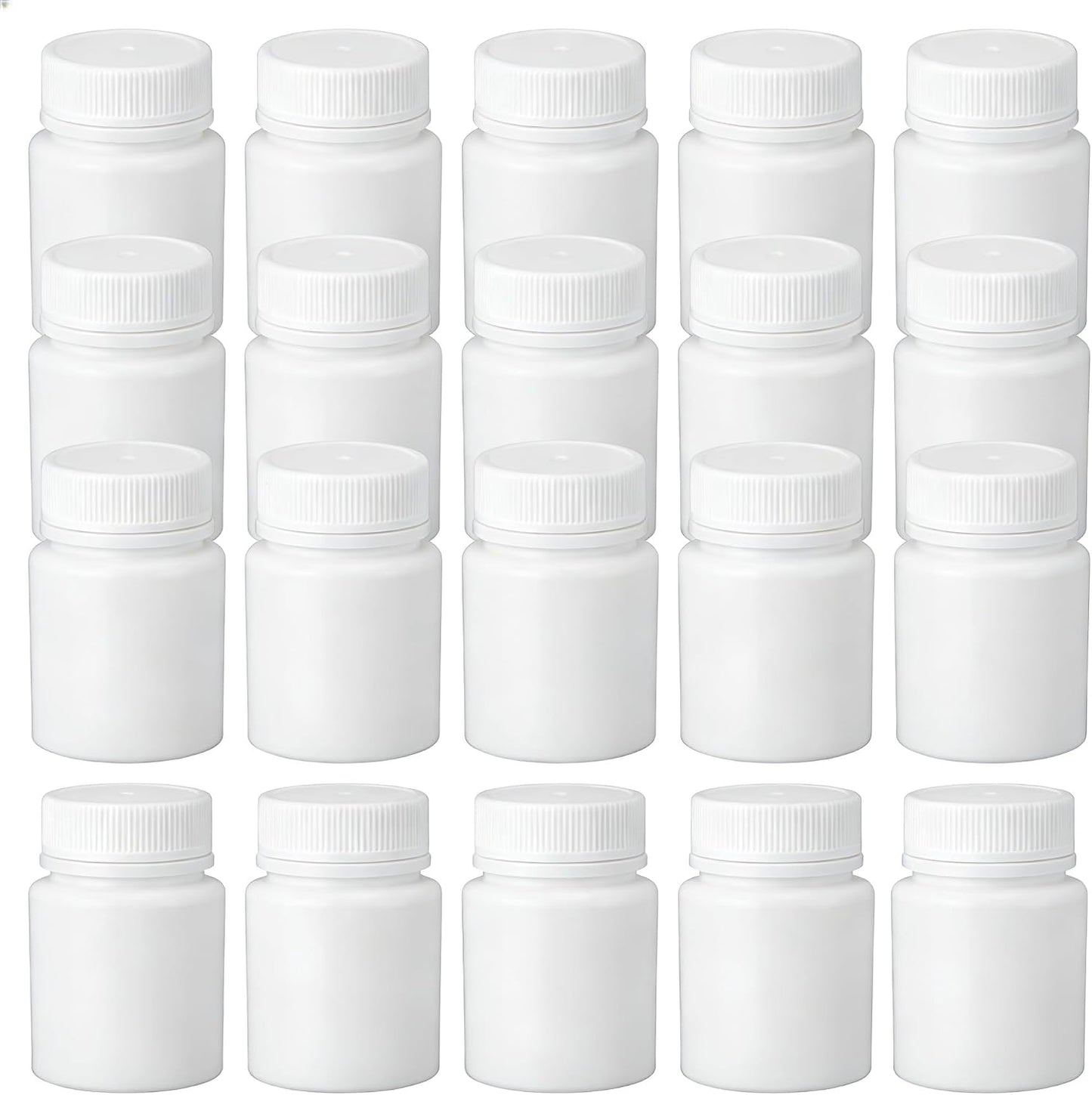 50PCS White Empty Solid Plastic Bottle Case Holder Container Vials Box with Screw Cap for Powder Sample Storage (50ml/1.67oz)