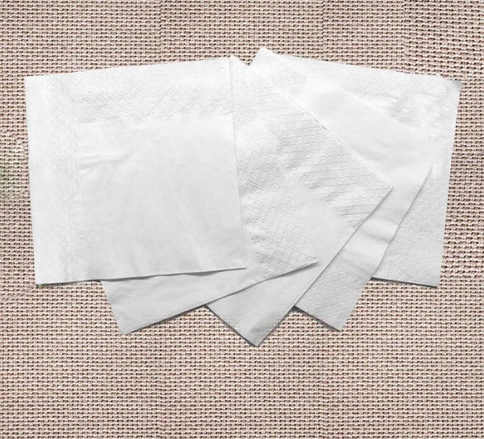 1000 Count 2-Ply White Beverage Napkins – Plain, Four-Fold Disposable Paper Napkins, 4.9" x 4.9" Folded – Perfect for Parties, Cocktails, and Everyday Use