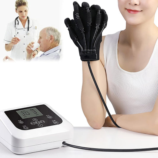 Hand Stroke Hemiplegia Rehabilitation Training Equipment Exercise Five Fingers Rehabilitation Robot Nerve Massager. (Right XL)