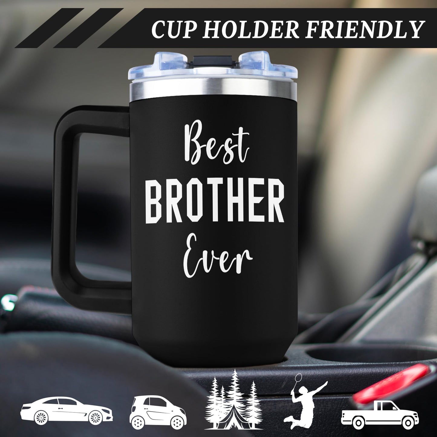 Joyloce Gifts for Brother Adult, Big Brother Gift for Boy from Sister, 1 Pc 40oz Tumbler with Handle for Birthday Christmas