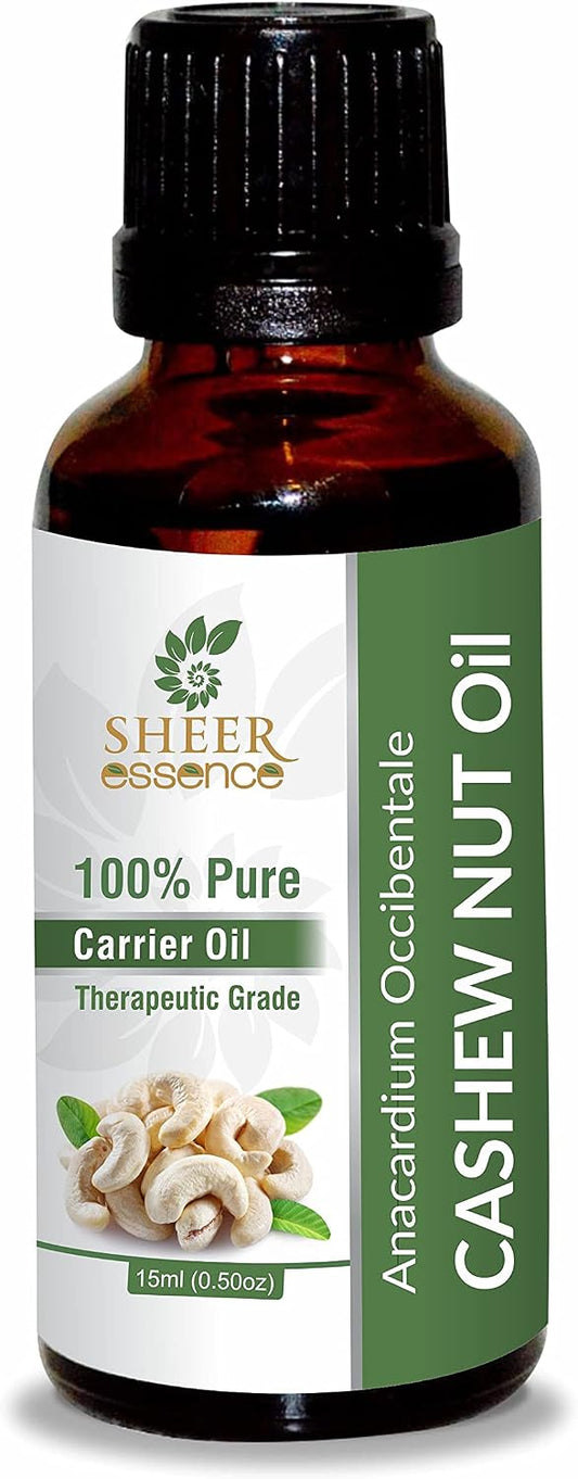 PURE CASHEW NUT OIL 100% Natural Undiluted Therapeutic Grade Uncut Cold Pressed Carrier Oils For Skin, Hair And Aromatherapy 250ML