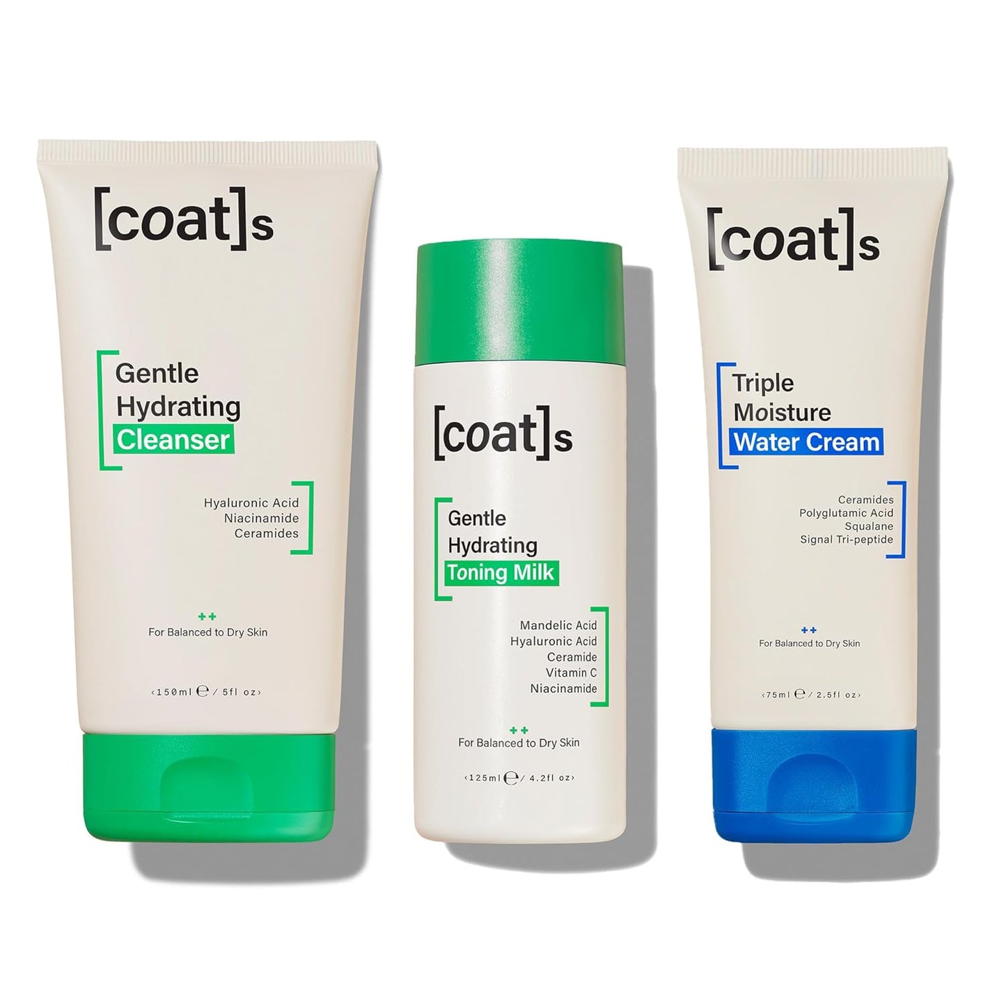 Coats Skinsentials Bundle â Cleanser 5 oz, Toner 4.2 oz & Moisturizer 2.5 oz â 3-Step Regimen Prevents Breakouts and Protects Skin Barrier with Ceramides, For Women and Men