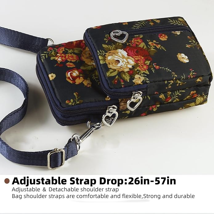 JANKS Small Crossbody Bag for Women - Mini Phone Purses with Crossbody Strap and Wallet - Nylon Arm Bag