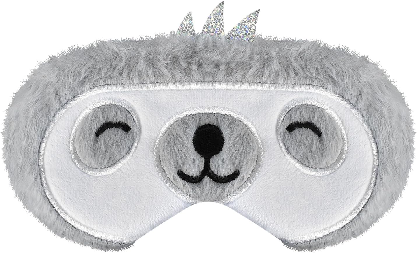 Cute Sleep Masks Cartoon Animal Sloth Eye Masks Soft Plush Sleeping Mask Travel Blindfold Eye Shade for Women Men (Smile Sloth)
