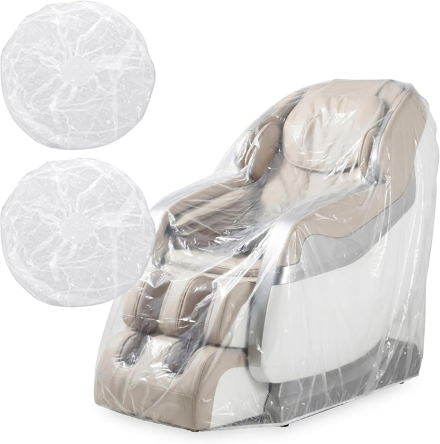 Zhehao 2 Pcs Massage Chair Plastic Cover Protector Clear Recliner Chair Cover Full Body PE Transparent Armchair Covers for Cat Dog Pet Scratch Proof Waterproof Dustproof Furniture Storage