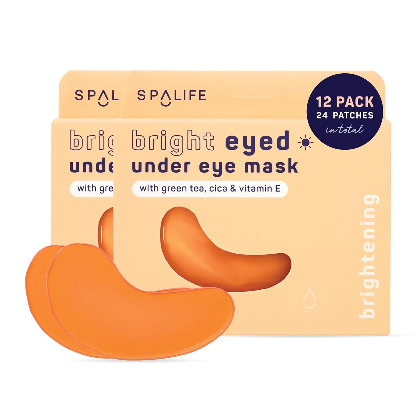 SpaLife Beauty Bright Eyed Undereye Masks â Hydrogel Eye Patches for Dark Circles, Puffiness, & Dullness with Vitamin E, Green Tea â 2-in-1 Skincare â 24 Pairs