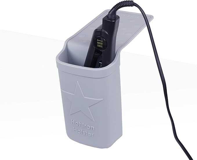 Hot Iron Holster | Adhesive-Free Silicone Storage Pocket for Organization and Travel | Heat Resistant to 500Â°F | Ideal for Curling Irons, Hair Straighteners, and other Hot Tools