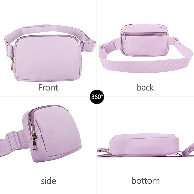 VOROLO Fanny Pack For Women And Men Crossbody Bag Belt Bag with Adjustable Strap Graduation Gifts Light Purple