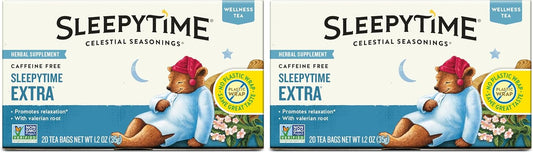 Celestial Seasonings Sleepytime Extra Herbal Tea, 20 Tea Bags Box (Pack of 2)
