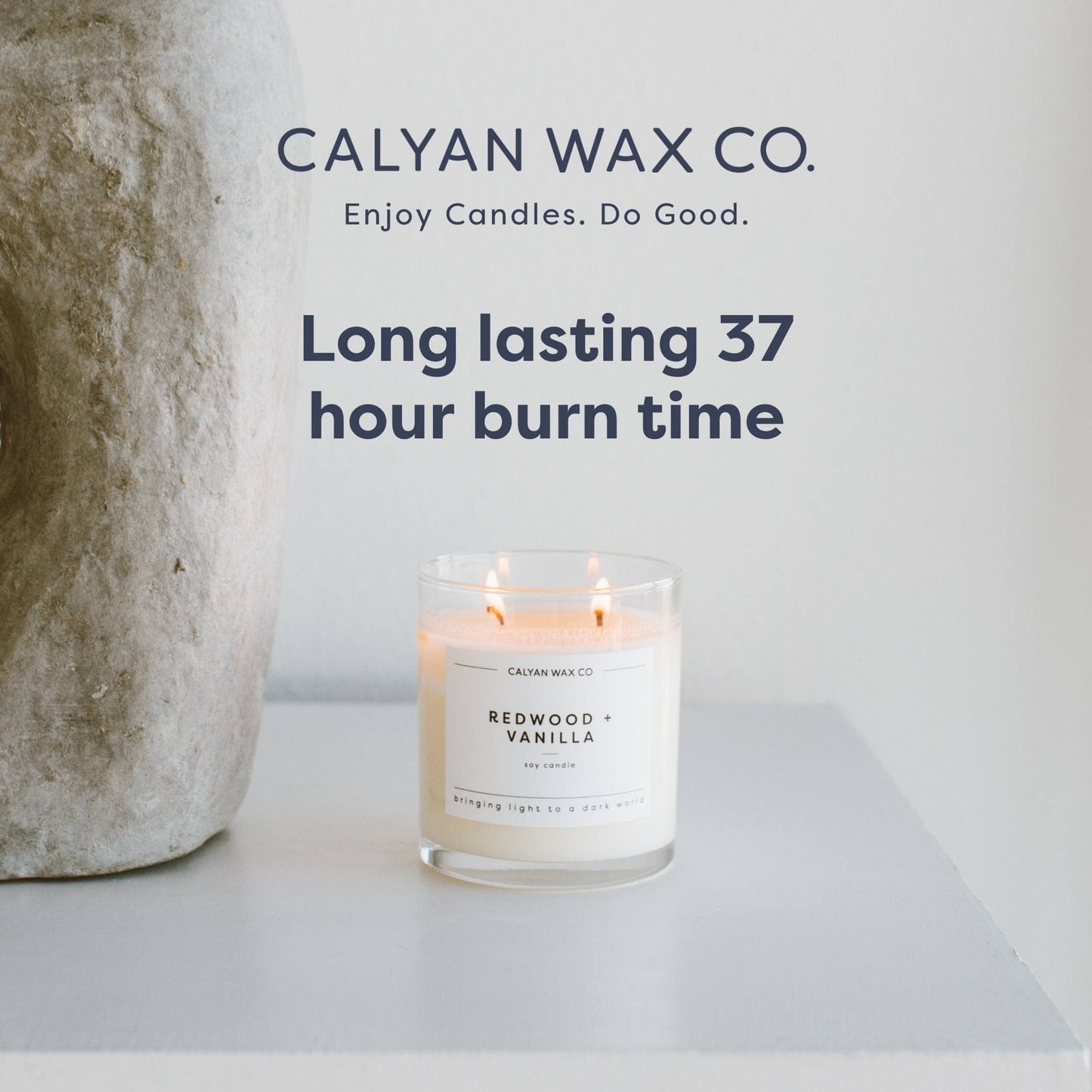 Calyan Wax Co. Evergreen & Eucalyptus 2 Wick Scented Candle - 37 Hour Burn - Luxury Clean Soy Wax Candles - Long Lasting Large Glass Jar Candle for Home - 8.8oz