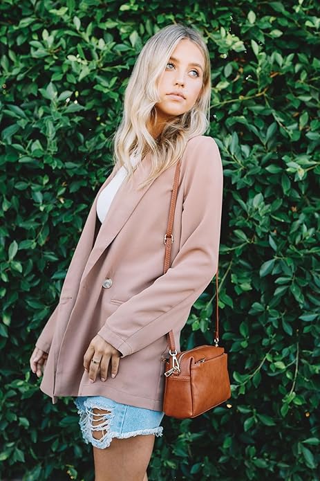 FashionPuzzle Triple Zip Small Crossbody Bag