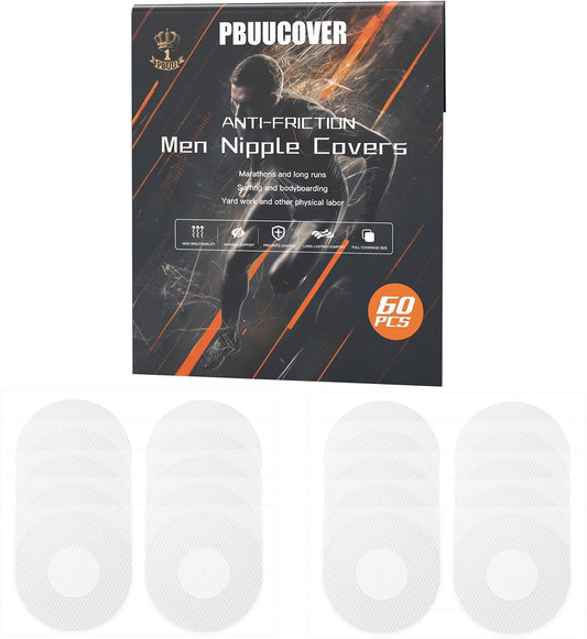 Nipple Covers for Men No Show Protection Men, 60PCS Nipple Tape Guards for Runners, Anti Chafing for Marathon, Gym