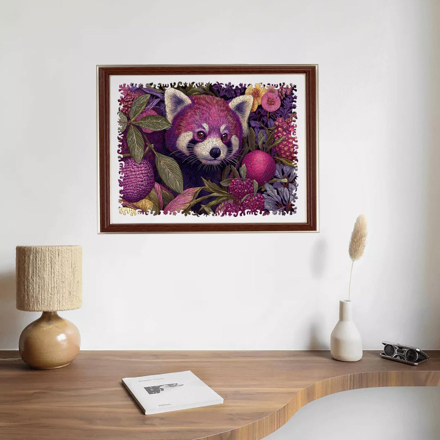 Mocfesk Wooden Puzzles for Adults, Red Panda Puzzles 200 Pieces, Unique Shaped Animal Jigsaw Puzzles for Adults and Kids, Birthday Gifts Fun Family Game 12.2'' x 9.1''
