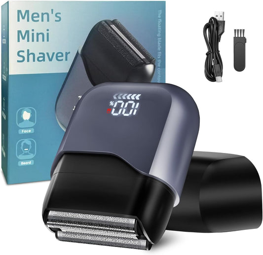 Electric Foil Shaver for Men:Triple Floating Blade Electric Razor for Face & Beard - IPX7 Waterproof Cordless Shaver with LED Display, USB-C Fast Charge & Travel Lock - Home & Travel Grooming Kit