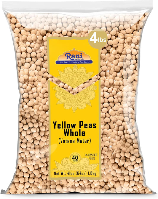 Rani Yellow Peas Whole, Dried (Vatana, Matar) 64oz (4lbs) 1.81kg Bulk ~ All Natural | Vegan | Gluten Friendly | Product of USA