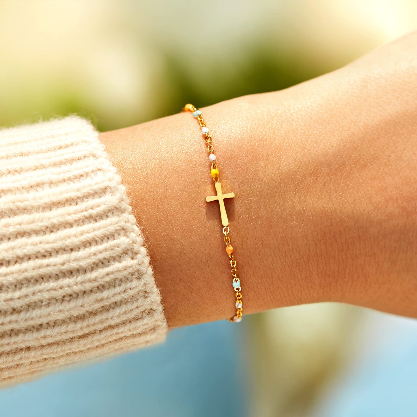 STORYJEWELLERY Gifts for Sister from Sisters, S925 Cross Bracelets, Unique Sister Birthday Gifts, Mothers Day Presents for Sisters
