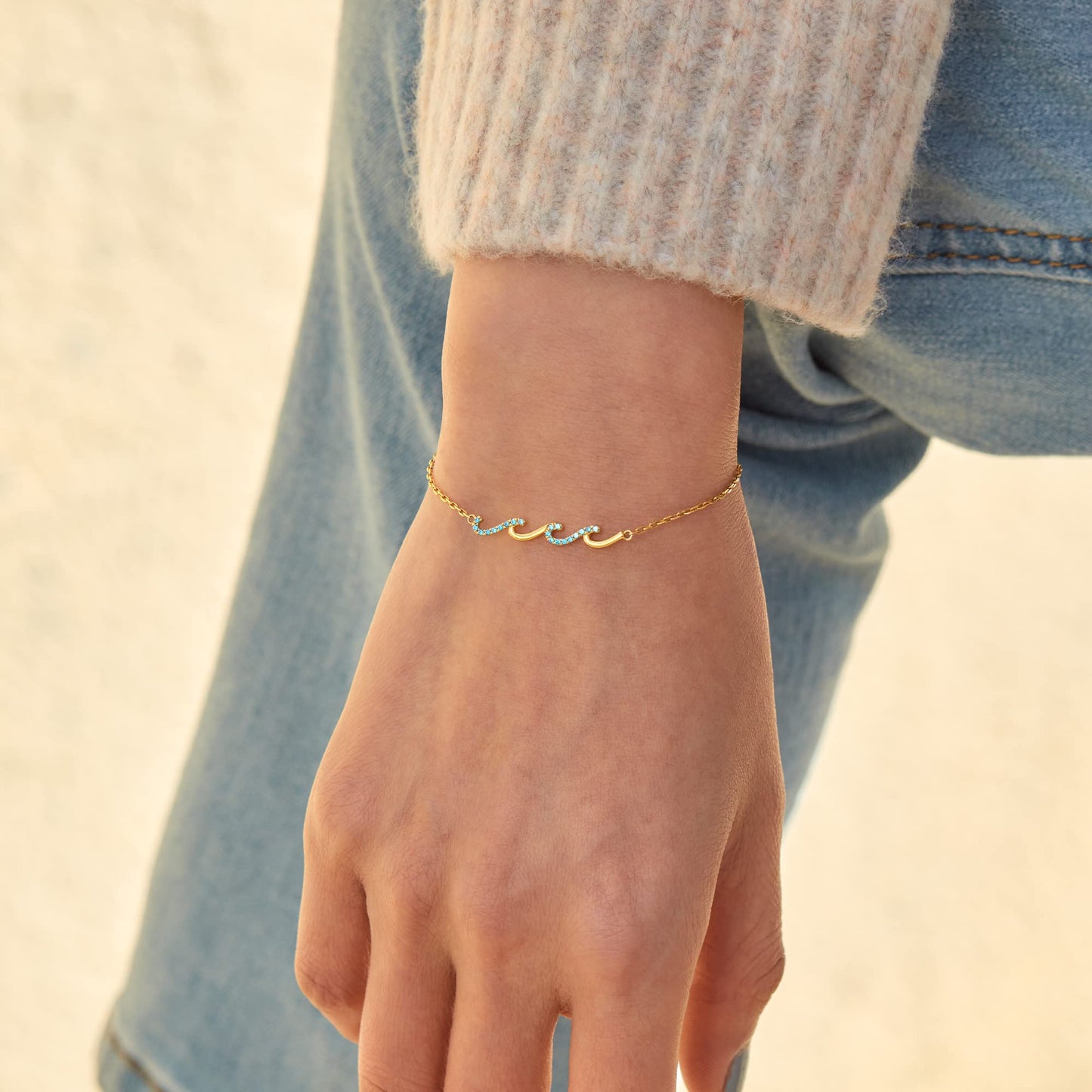 STORYJEWELLERY Friend Gifts, Bestie Bracelets, Friend Birthday Gifts for Women, Friendship Bracelets, BFF Gift, Bestie Jewelry, Sterling Silver Wave Bracelet (Style 01)