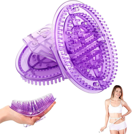 2 Pcs Meridian Massage Brush,Gua Sha Brush,Meridian Massage Brush for Belly,Gua Sha & Meridian Brush Massage Body Set for Belly, Back & Leg - Circulation Boost, Physical Lymphatic Drainage (Purple)